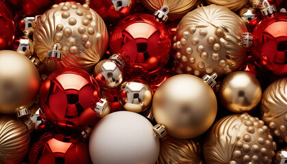 red and gold christmas balls