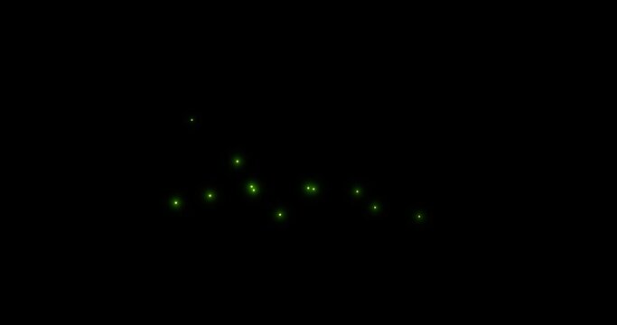 firefly animation with black background overlay	