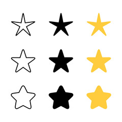 Star icon vector in rounded shape. Stars symbol in variation style