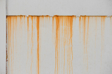 Rusty streaks rust on metal fence surface view old texture background