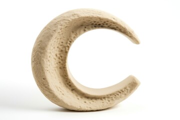 letter c, from sand, on white background