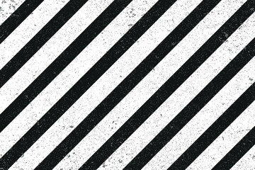 Vector grunge texture warning frame white and black diagonal stripes.