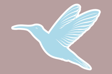 Modern colorful hummingbird sticker design logo. Abstract bird vector. Hummingbird colorful bird wing flying bird sticker design icon.