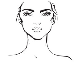 Portrait of a beautiful girl for a fashion magazine illustrations. 