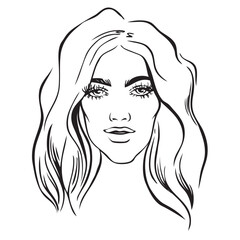 Portrait of a beautiful girl for a fashion magazine illustrations. 