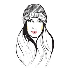 Portrait of a beautiful girl for a fashion magazine illustrations. 