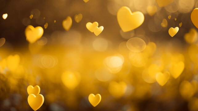 Valentine's Day hearts bokeh background banner, copy paste for texture