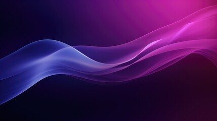 Obraz premium Illustration of abstract purple polar lights concept, glowig shapes in the dark background