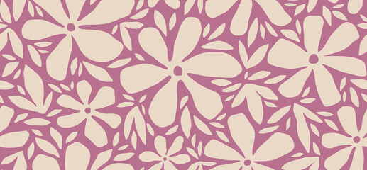 Seamless pattern with abstract flower.	