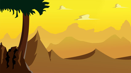 mountains with beautiful natural trees and beautiful sky with clouds