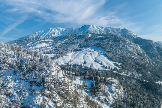 Winter am Jochpass im Oberallg&auml;u nahe Bad Hindelang, Blick zum Iseler am Oberjoch