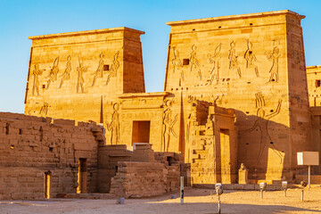 Temple of Isis on the island of Philae. Travel and tourist attractions.