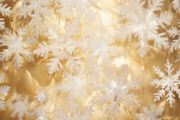 beautiful shiny golden snowflakes, festive Christmas background