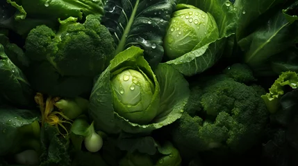 Keuken spatwand met foto green cabbage on the market © Наталья Сивак