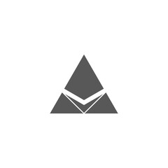 triangle simple geometric 3d logo vector