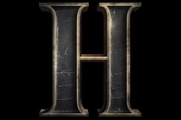 letter h, chalkboard style, on black background