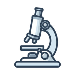 Microscope line icon. Science symbol. Laboratory, experiment, microbe. Flat vector illustration, EPS 10.