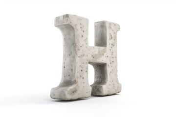 letter h, from concrete, on white background