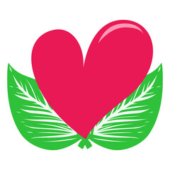 heart with leaves