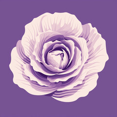 A minimalist graphic of a purple cabbage. Flat clean cartoon 2D illustration style
