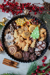 Homemade ginger cookies with colorful glaze
