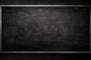Blackboard with formulas - obrazy, fototapety, plakaty
