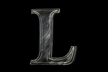 letter l, chalkboard style, on black background