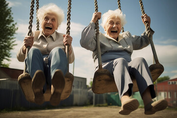 Happy retirees having fun.