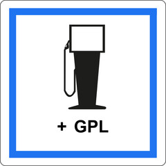Panneau poste de distribution de carburant et ravitaillement en GPL	