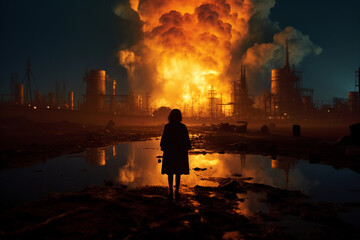 Nuclear accident at the power plant.