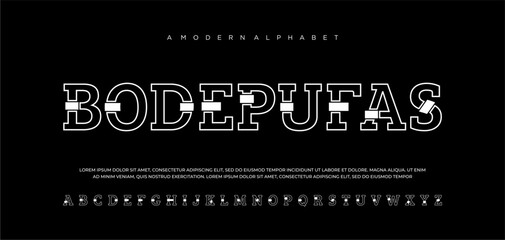 a modern minimalist geometric font typeface design