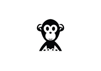 Monkey minimal style icon illustration design