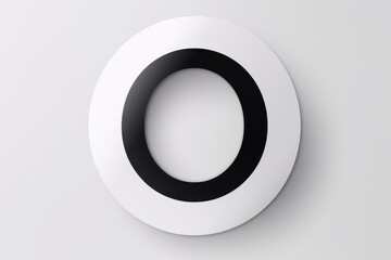 letter o, minimalist style, on white background