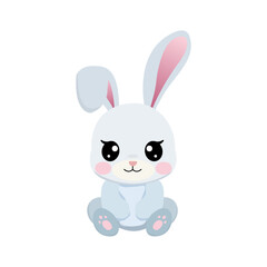 cute baby rabbit cartoon vector