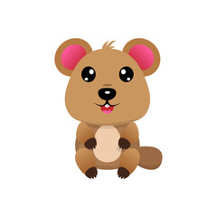 cute little quokka cartoon vector 