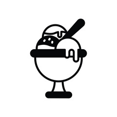 Ice Cream icon isolate white background vector stock illustration.