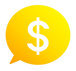 黄色いグラデーションのドルマークと吹き出し