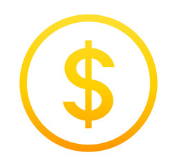 黄色いグラデーションのドルマーク
