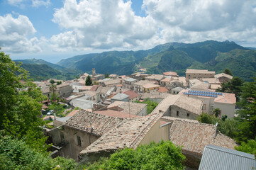 Fototapeta na wymiar Panoramic view of the village of Aiello Calabro