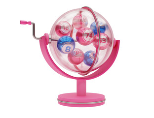 Lottery globe in pink glass