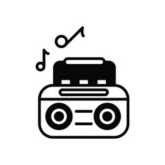 Boombox icon isolate white background vector stock illustration.