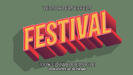 festival editable text effect style, EPS editable text effect