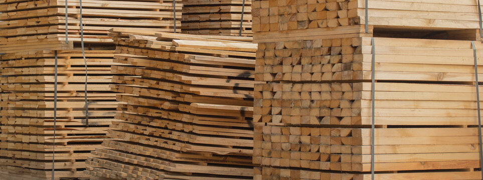 Wood stack storage timber wooden materials lumber pile industry warehouse stock