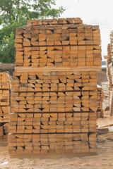 Wood stack storage timber wooden materials lumber pile industry forest stock