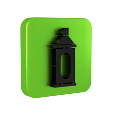 Black Marker pen icon isolated on transparent background. Green square button.