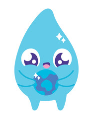 water day character world and drop