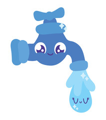 water day character faucet drop