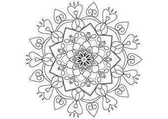 Pattern in form of mandala,Art on the wall,Design for a wallpaper Paint shirt and tile Sticker,tattoo, decoration. Decorative ornament in ethnic oriental style,Coloring book page.