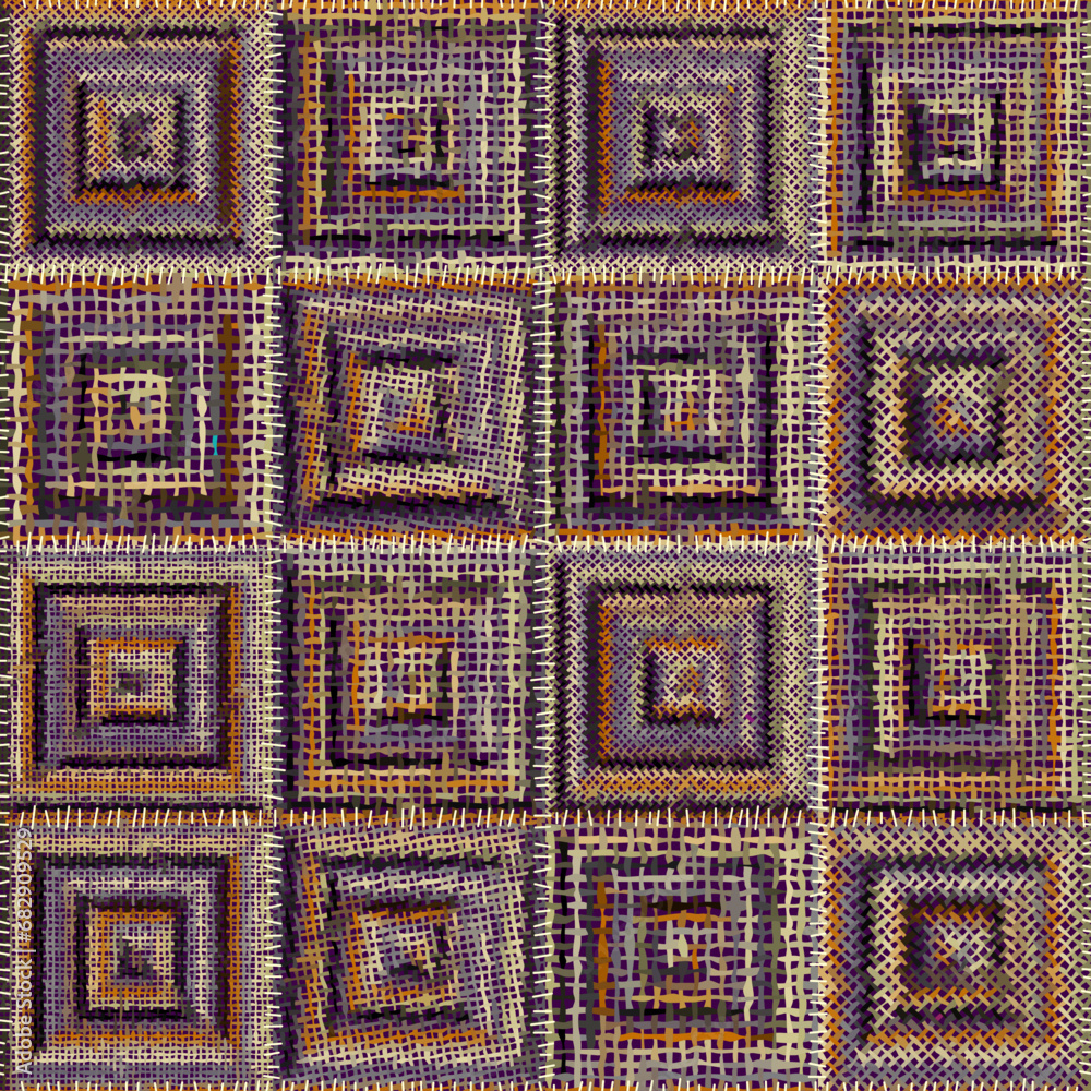 Poster Imitation of a texture of rough canvas texture. Seamless vector pattern.