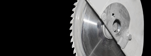 Circular Saw Sharp Spikes Diamond Blade Machine Close-up Industrial Equipment Sawing Tool Isolated...